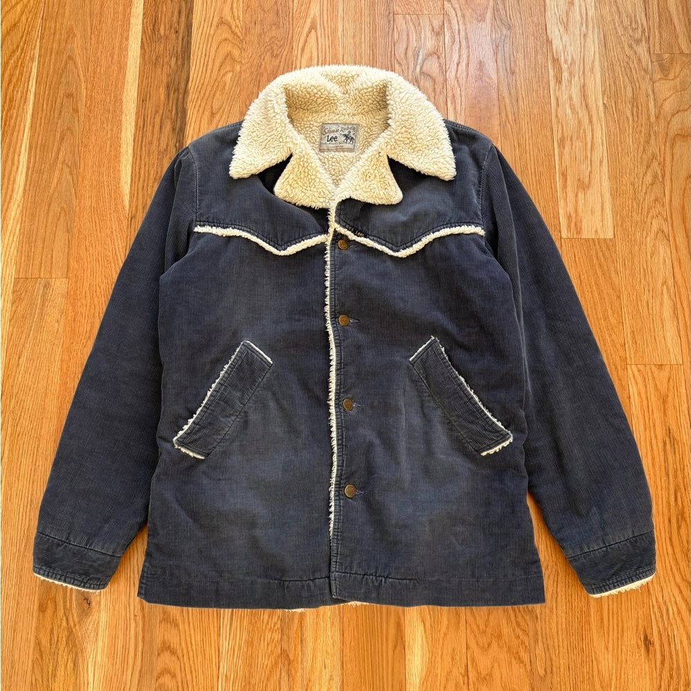 Lee Storm Rider Vintage 70s Sherpa Faded Corduroy Jacket Barn Coat Overcoat M